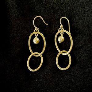 SILPADA earrings sterling silver, circular with a bead